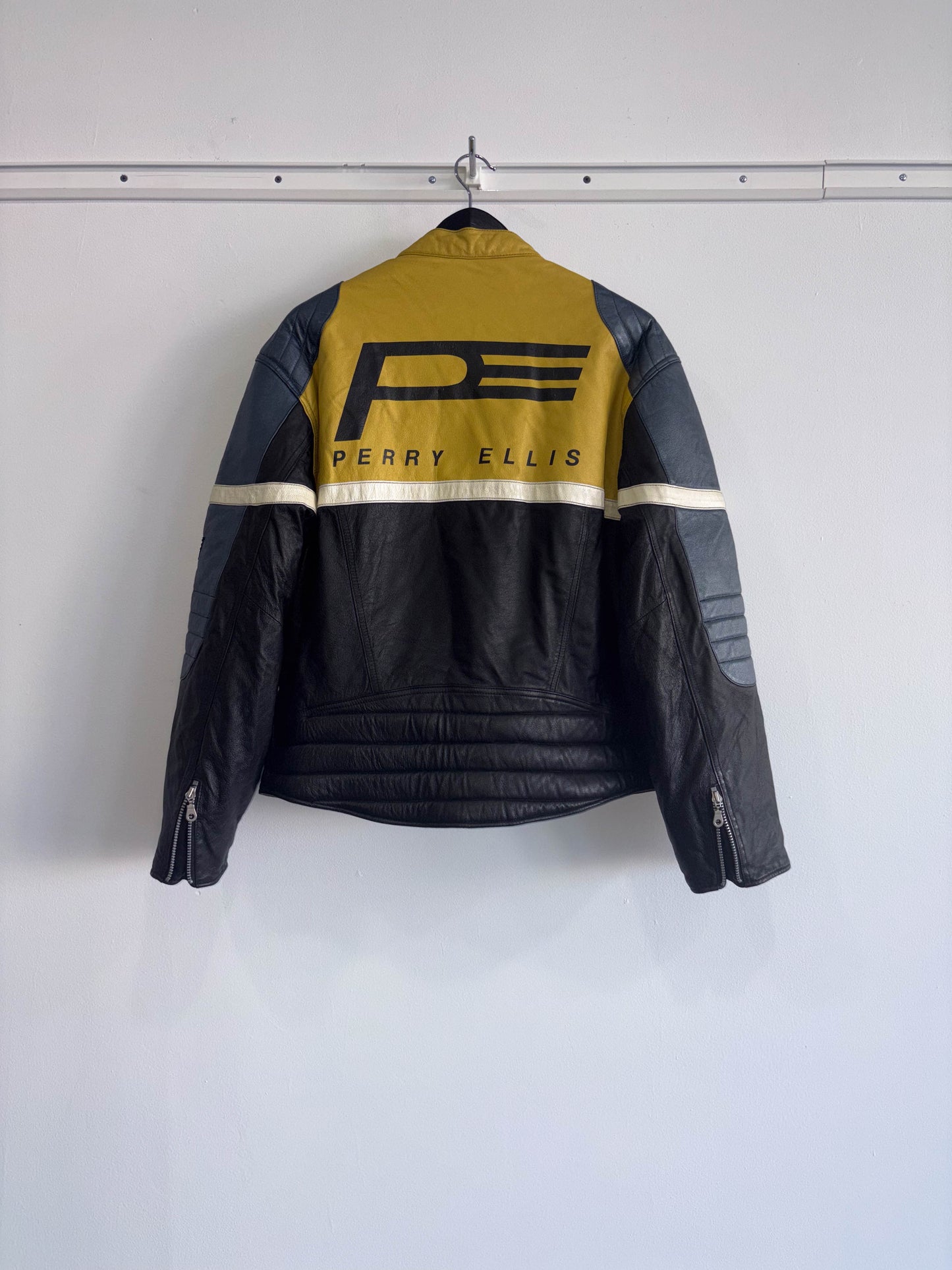 Perry Ellis Vintage Motocross Leather Jacket