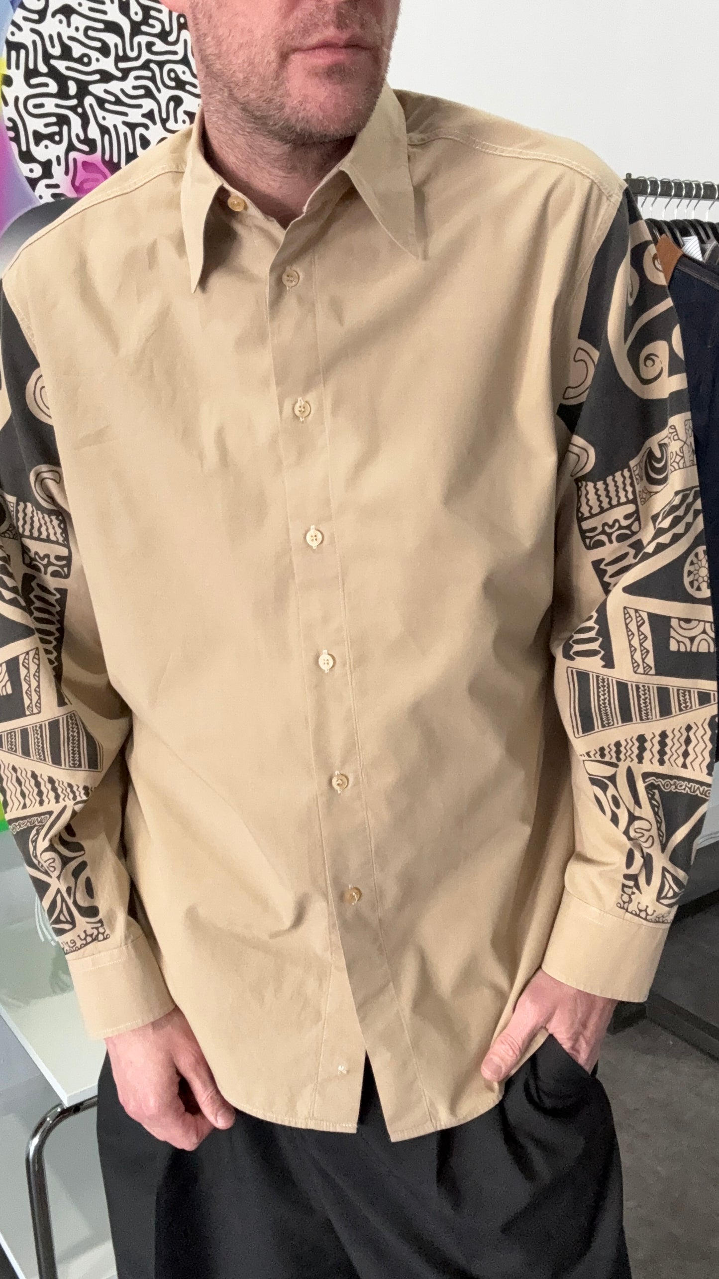 Moschino Jeans Vintage Tribal Button Down