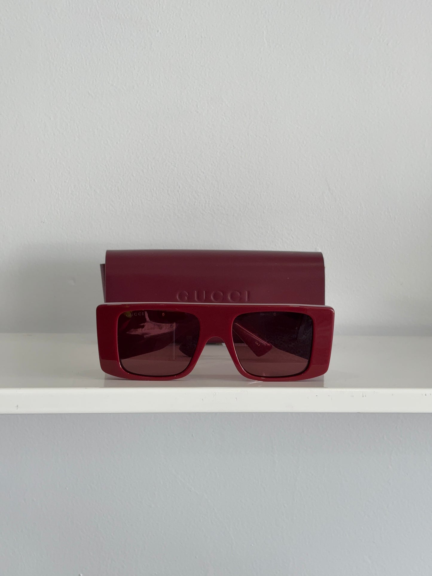 Gucci Burgundy Shield Sunglasses 1888S