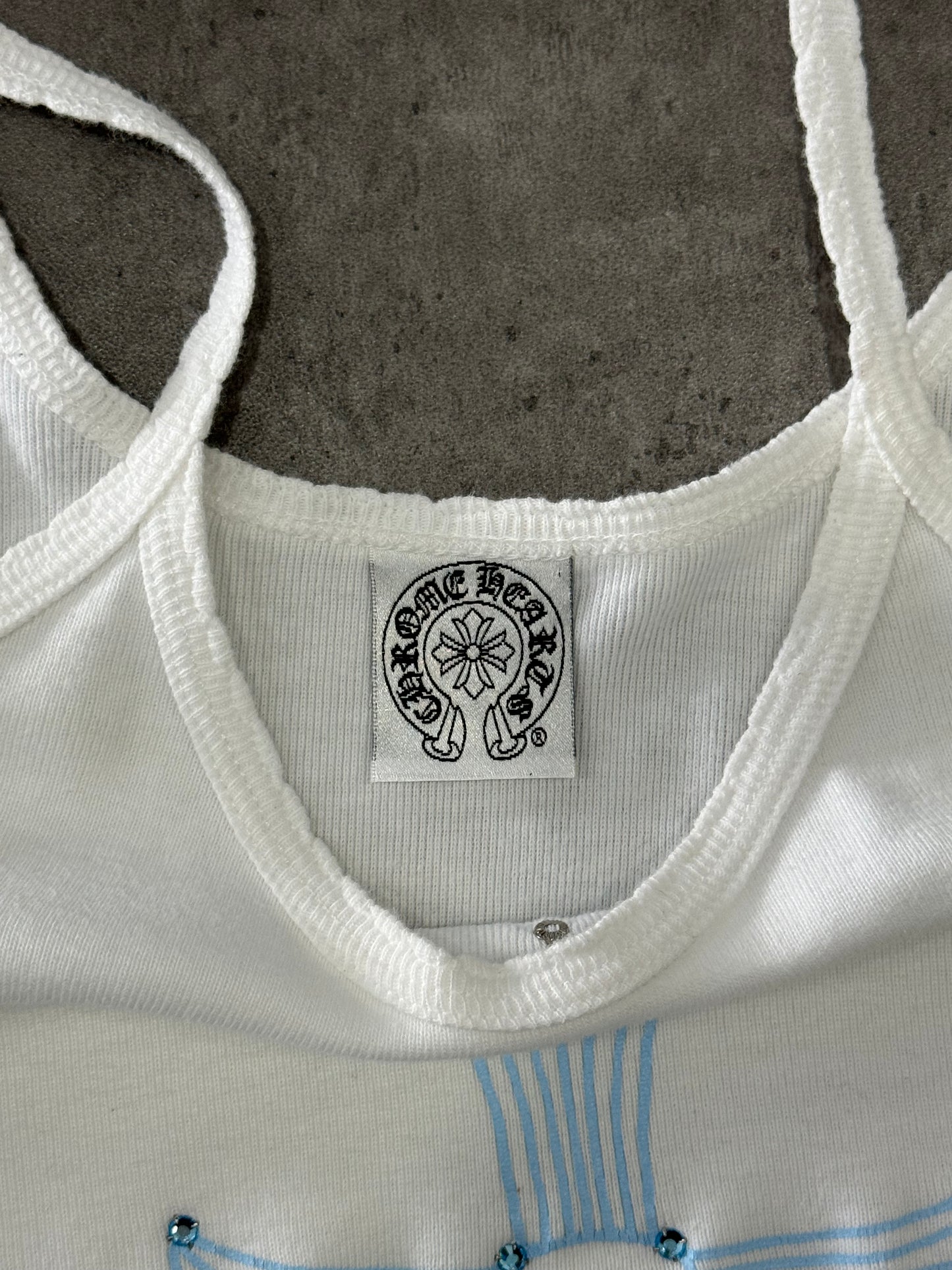 2000's CHROME HEARTS Cross Rhinestone Tank