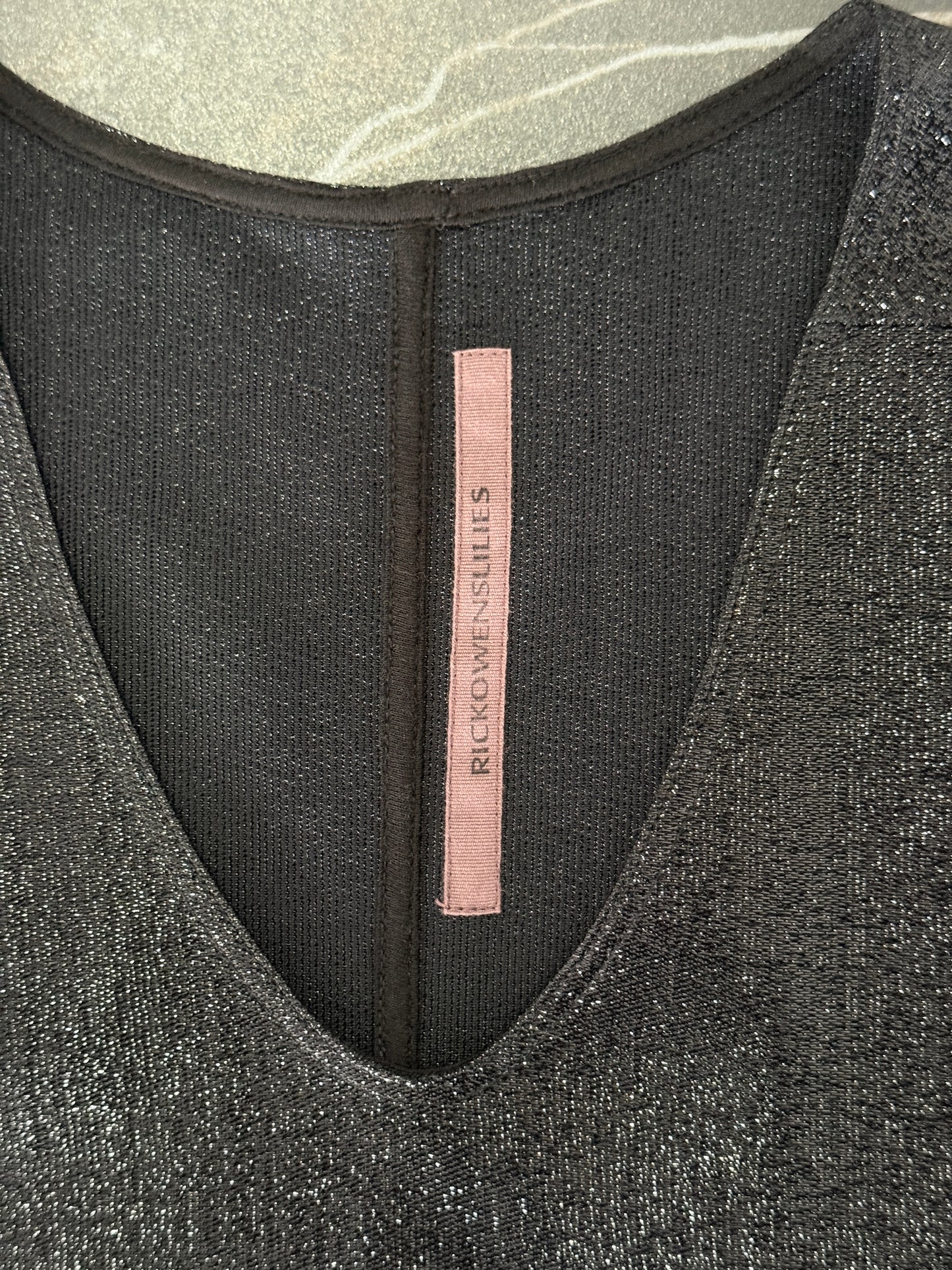 Rick Owens SS18 Black Metallic Tank Dress