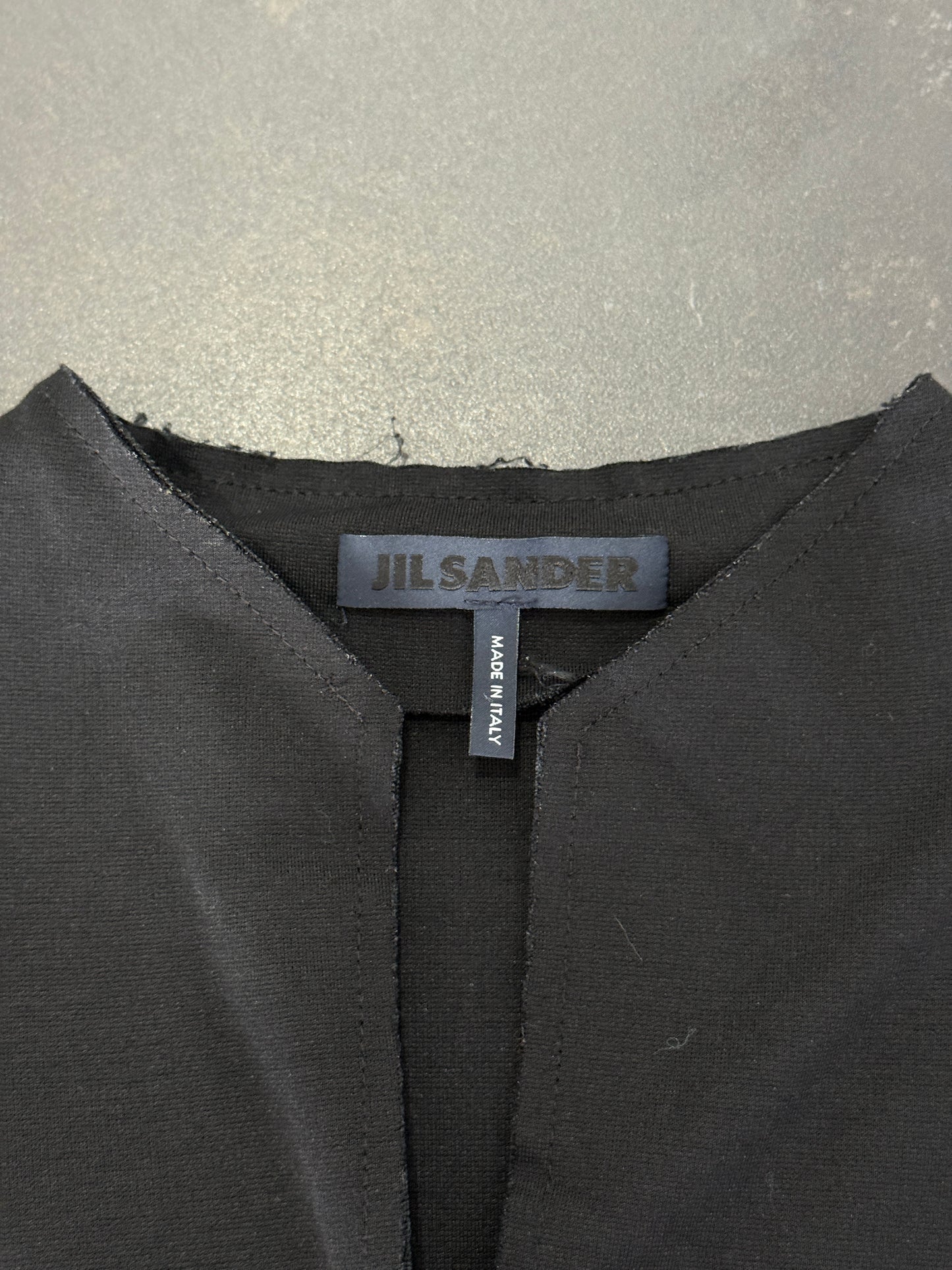 Jil Sander Navy Raw Edge Panel Dress