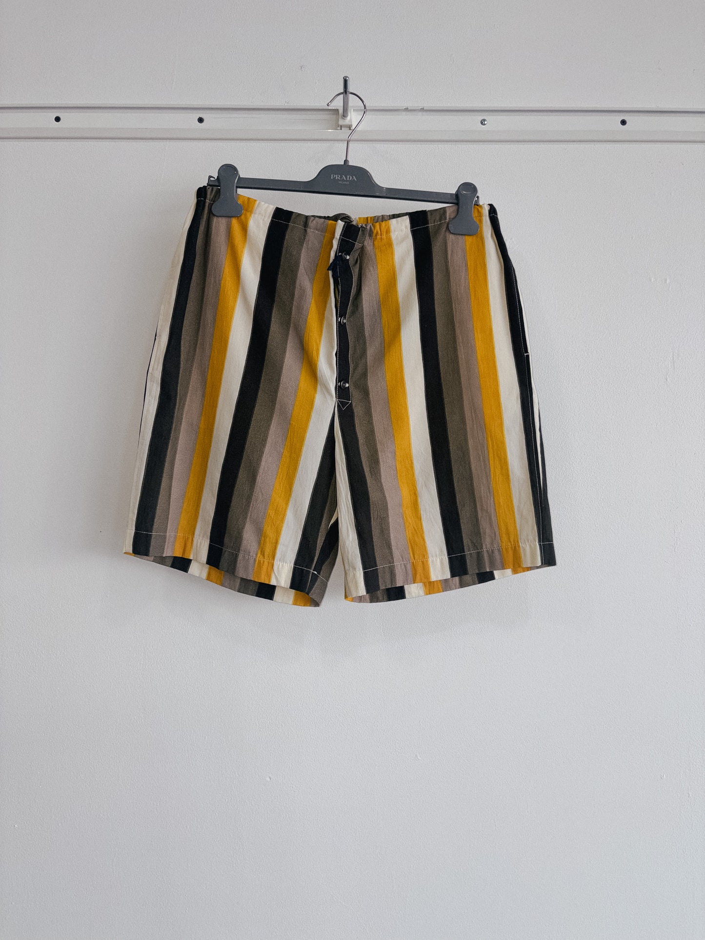PRADA Yellow Stripe Shorts NEW