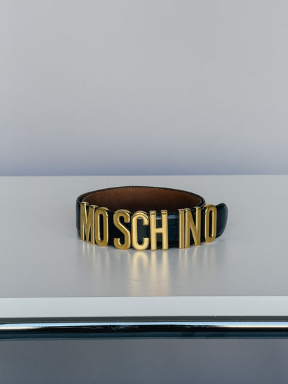 E Vintage MOSCHINO Logo Belt