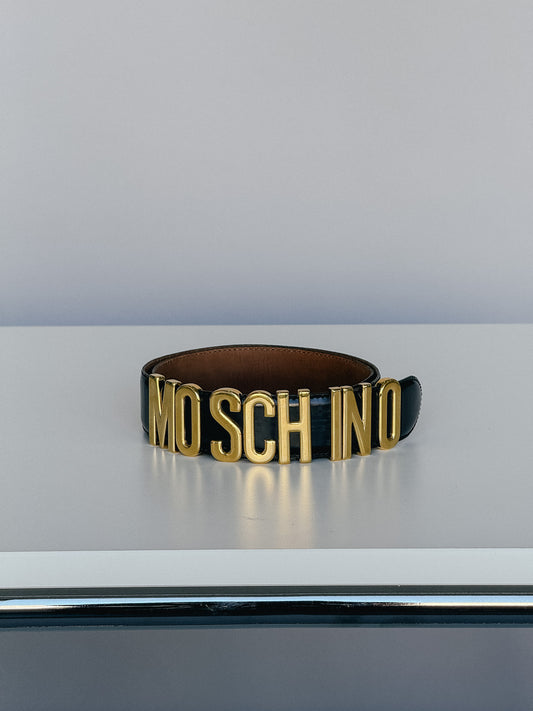 E Vintage MOSCHINO Logo Belt