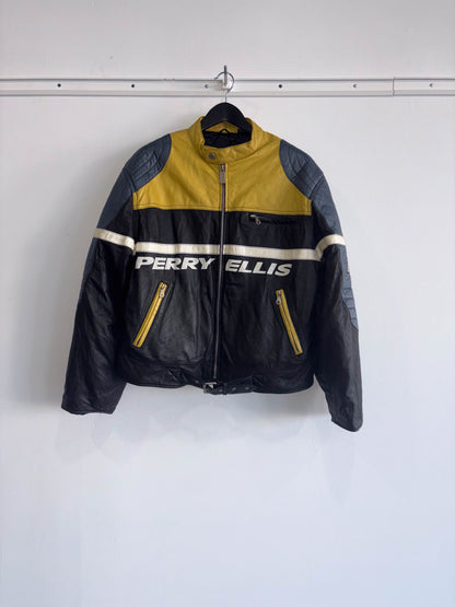 Perry Ellis Vintage Motocross Leather Jacket