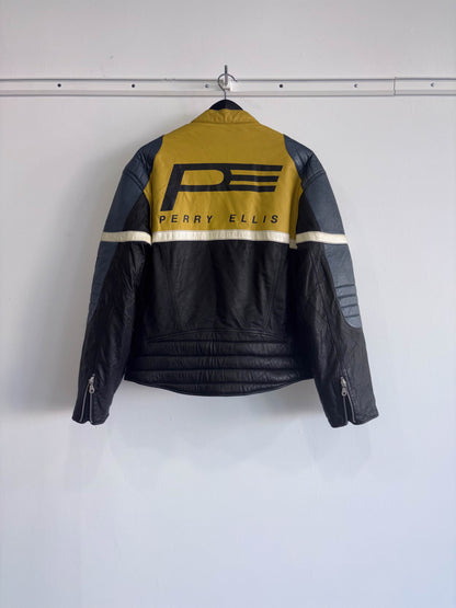 Perry Ellis Vintage Motocross Leather Jacket