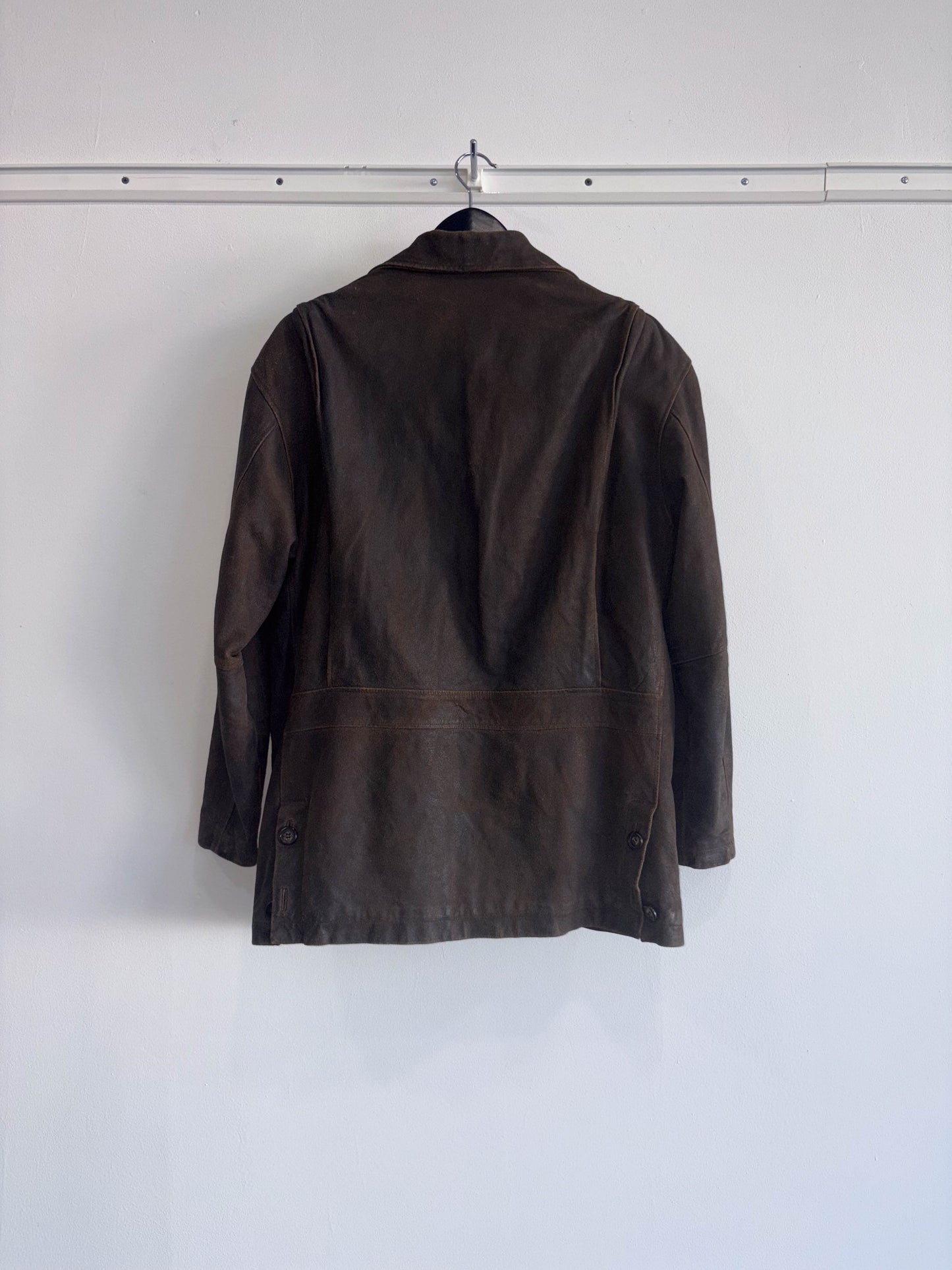 Vintage Brown Brushed Leather Jacket