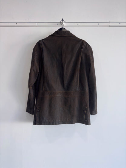 Vintage Brown Brushed Leather Jacket