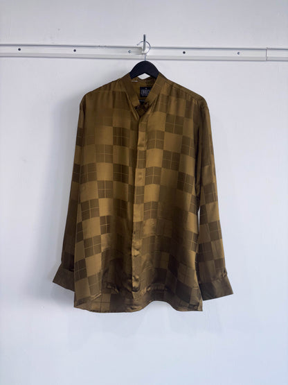 Olive Check Vintage Silk Shirt