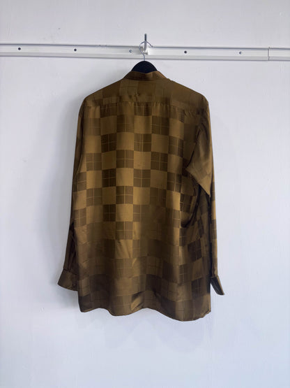 Olive Check Vintage Silk Shirt