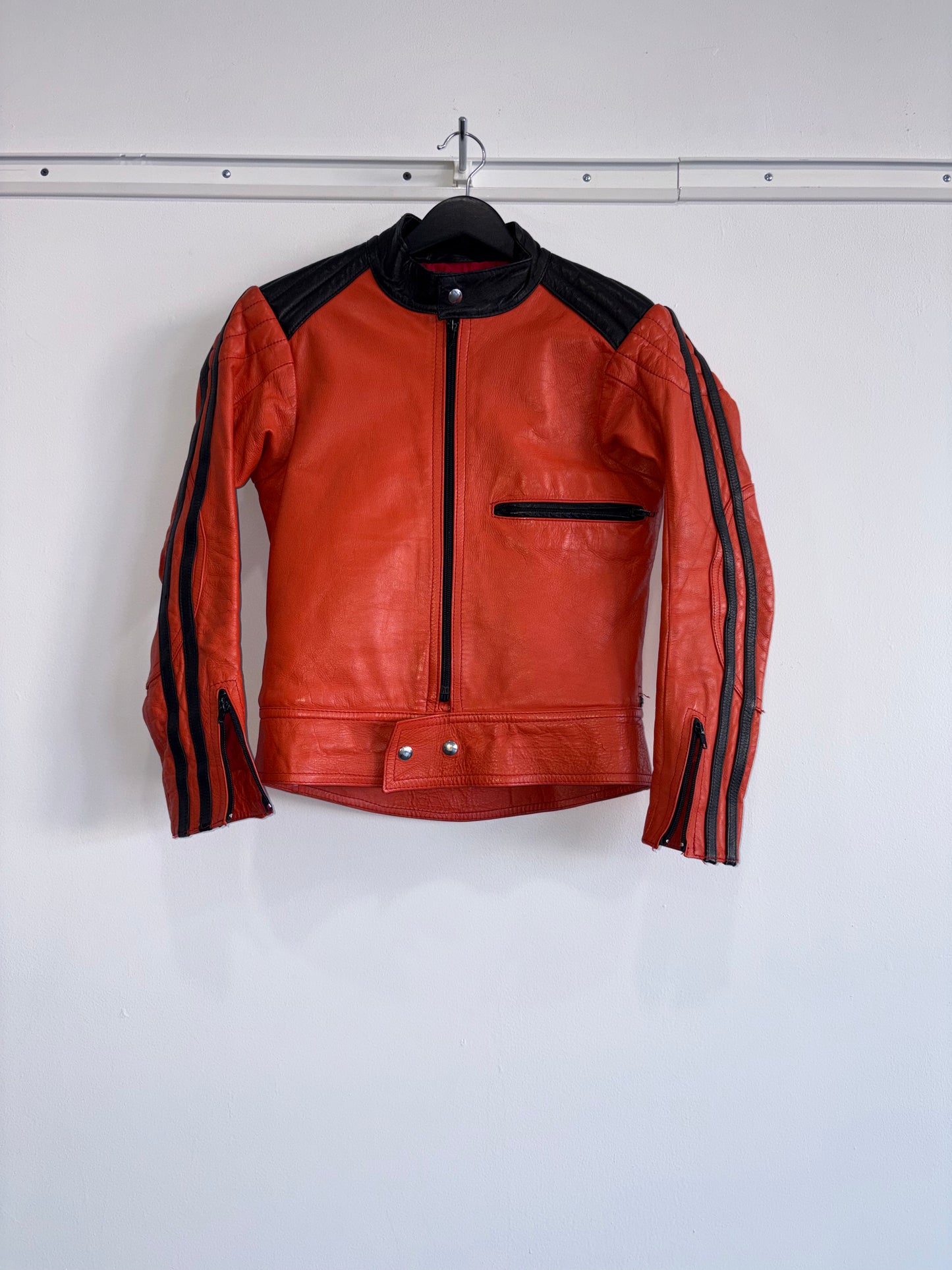 Vintage Orange Leather Cafe Racer