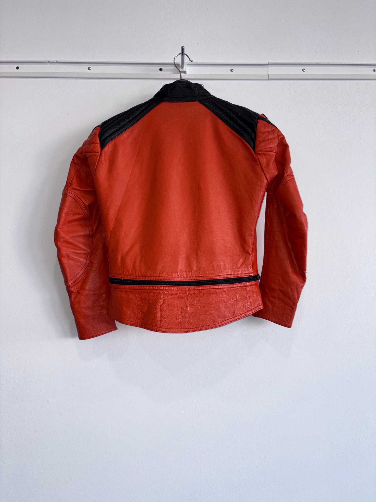 Vintage Orange Leather Cafe Racer