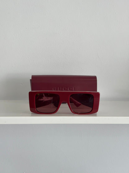 Gucci Burgundy Shield Sunglasses 1888S