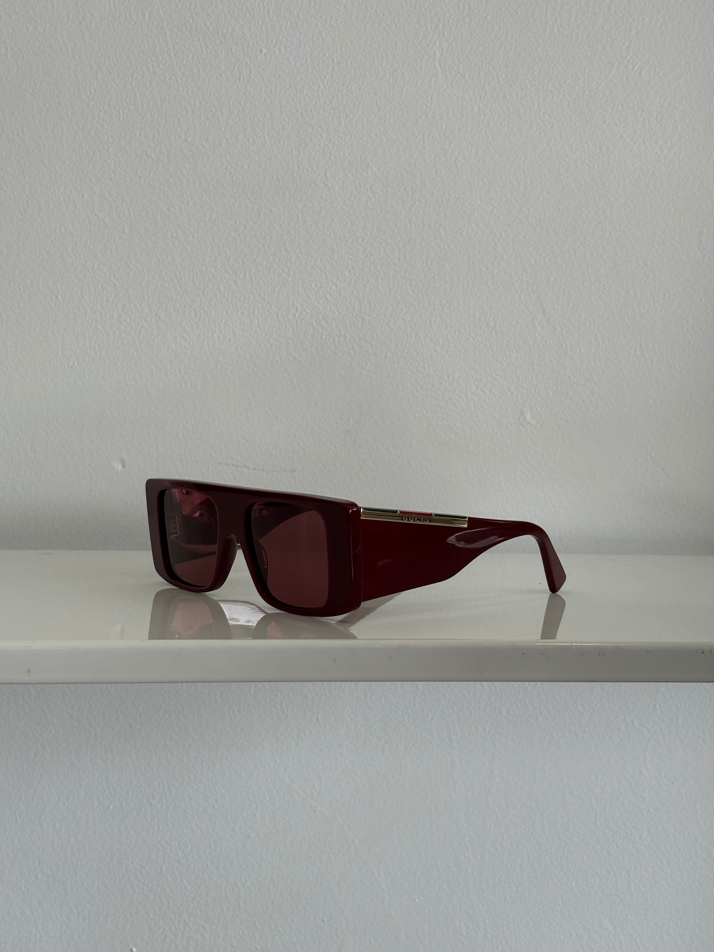 Gucci Burgundy Shield Sunglasses 1888S