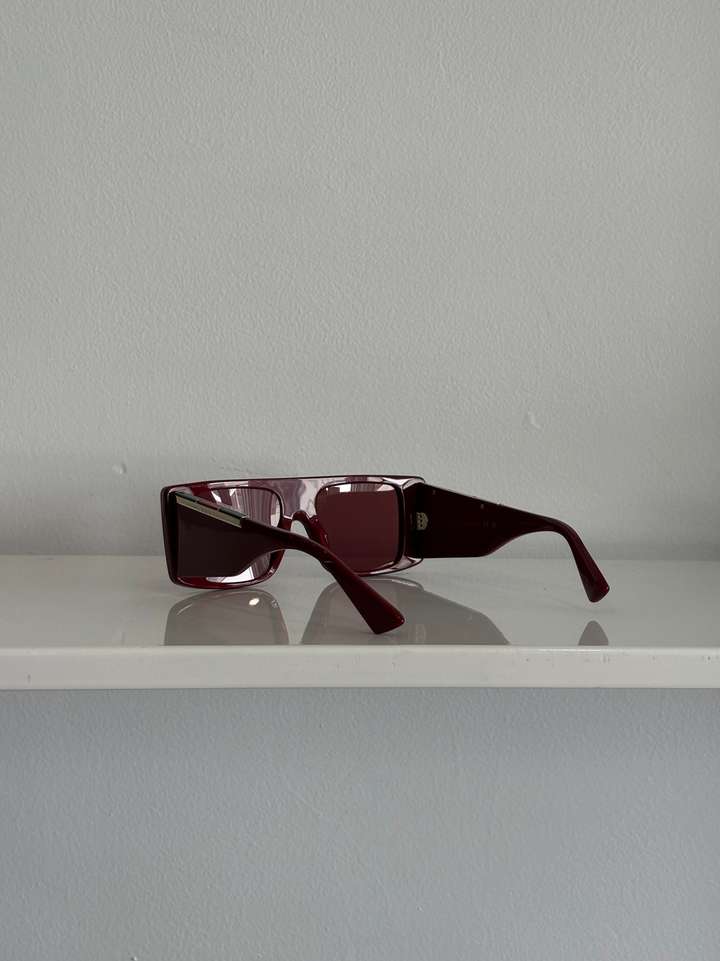 Gucci Burgundy Shield Sunglasses 1888S