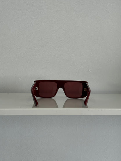 Gucci Burgundy Shield Sunglasses 1888S