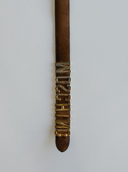 E Vintage MOSCHINO Logo Belt