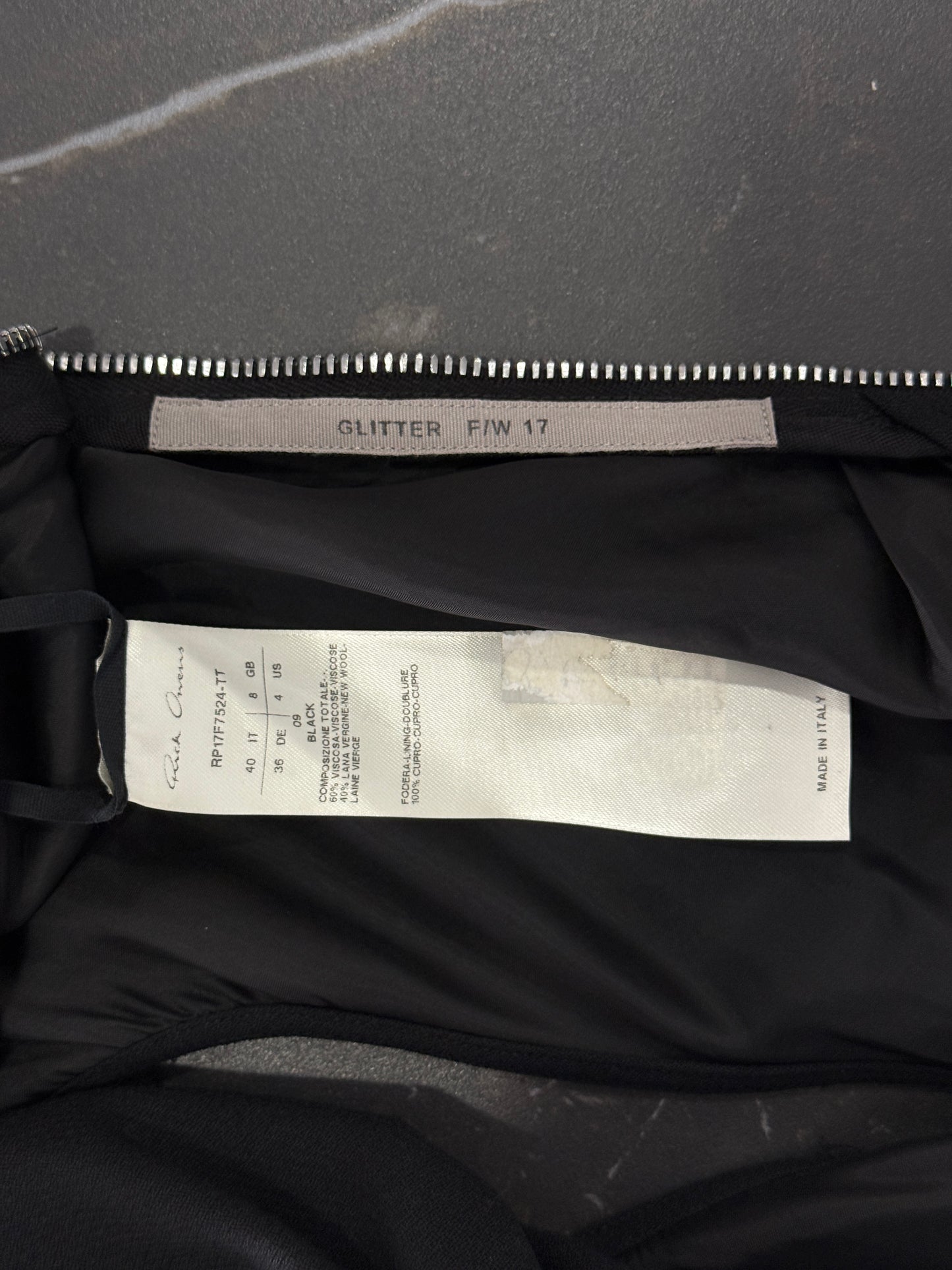 Rick Owens FW17 Black Bonnie Dress