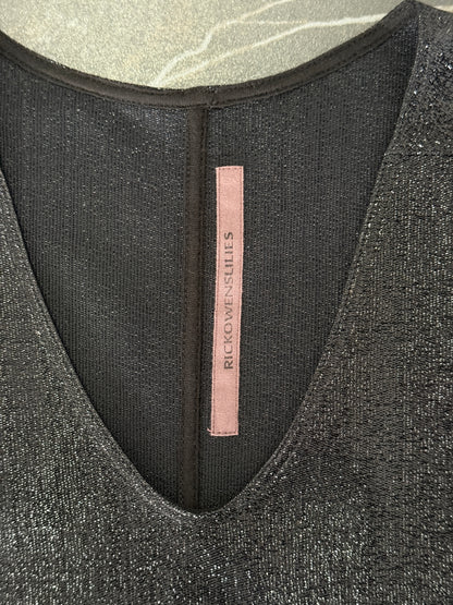 Rick Owens SS18 Black Metallic Tank Dress