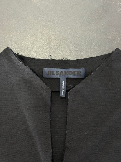 Jil Sander Navy Raw Edge Panel Dress