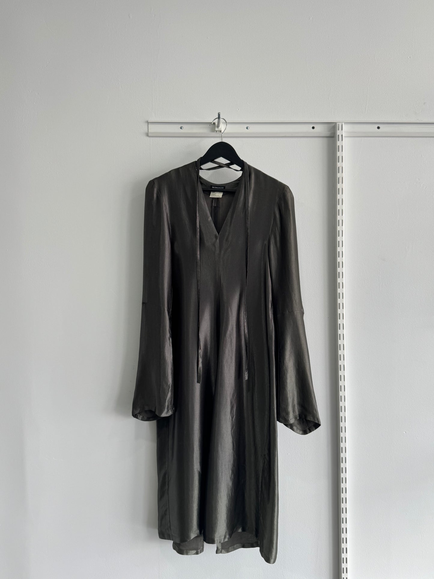 Ann Demeulemeester Vintage 1990s Green Long Sleeve Dress