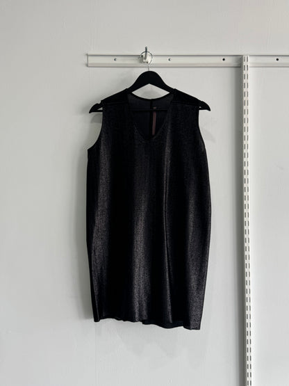 Rick Owens SS18 Black Metallic Tank Dress