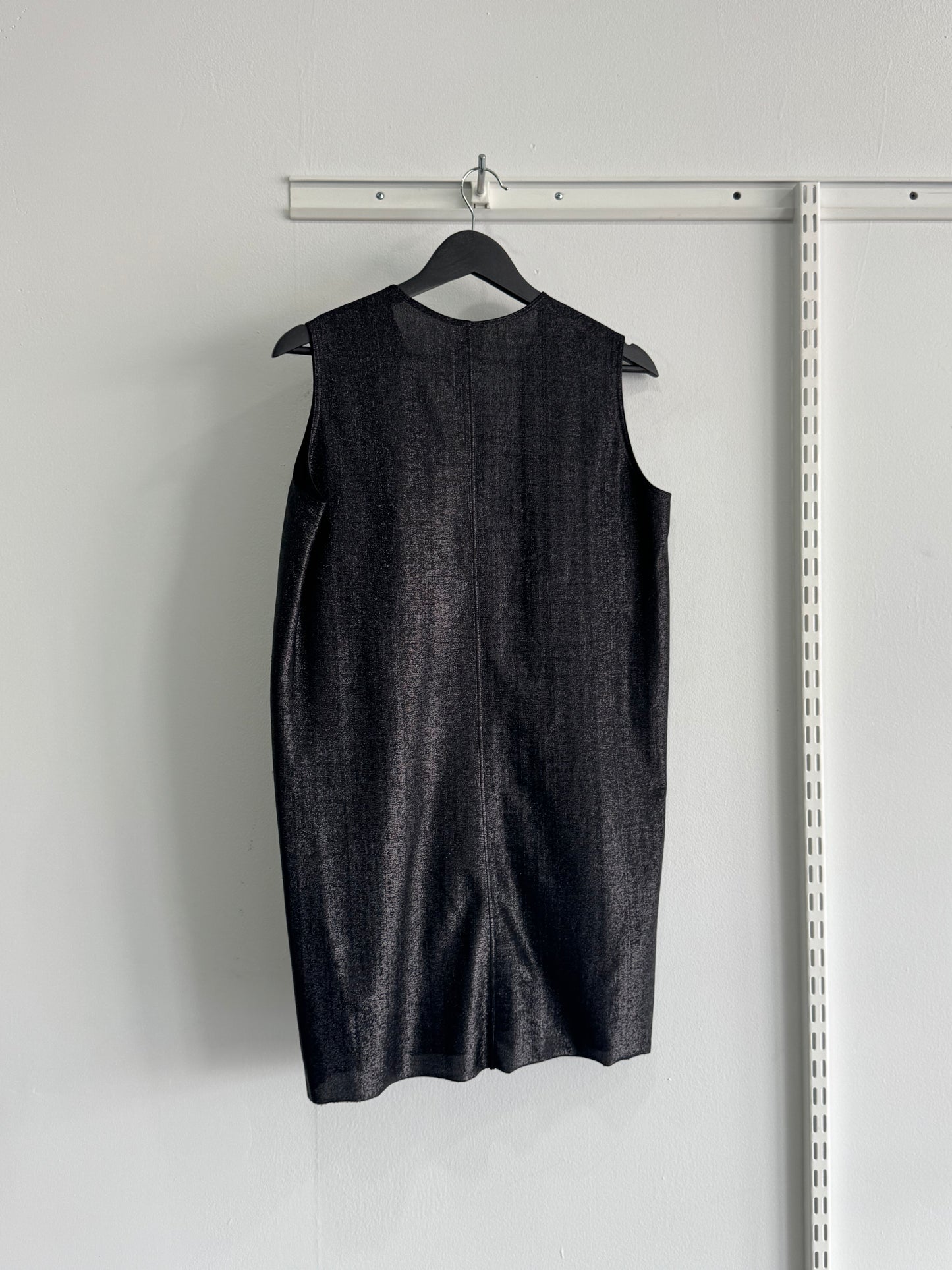 Rick Owens SS18 Black Metallic Tank Dress