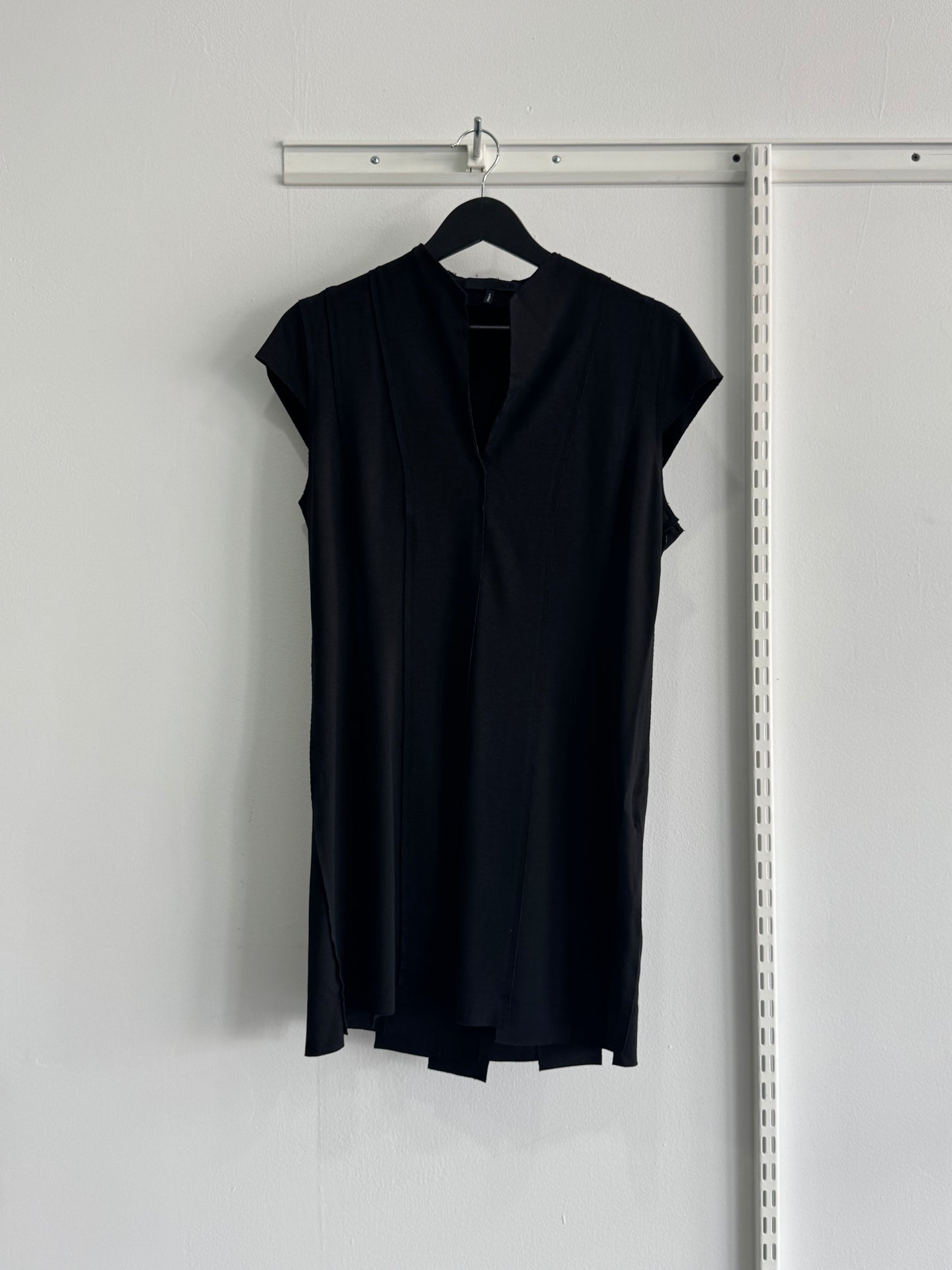 Jil Sander Navy Raw Edge Panel Dress