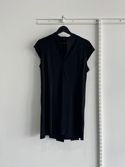 Jil Sander Navy Raw Edge Panel Dress