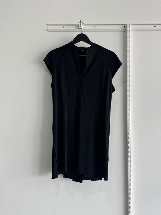 Jil Sander Navy Raw Edge Panel Dress