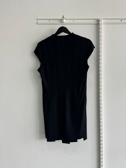 Jil Sander Navy Raw Edge Panel Dress