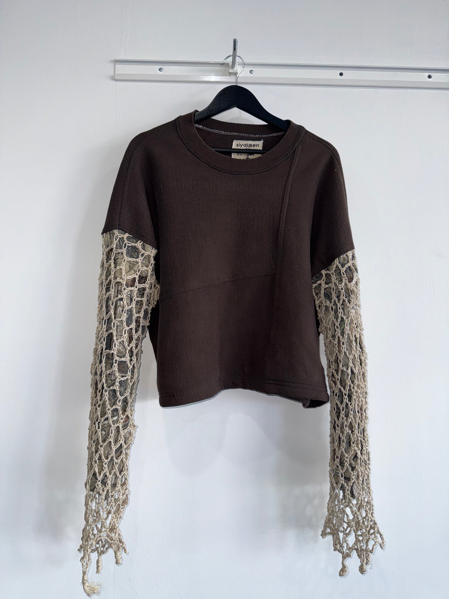 Siyousen Upcycled Mesh Sleeve Sweatshirt