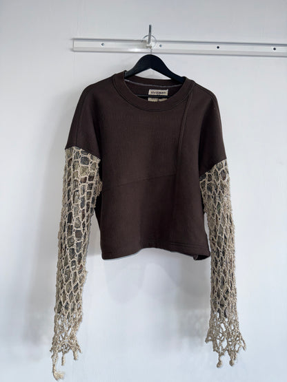 Siyousen Upcycled Mesh Sleeve Sweatshirt