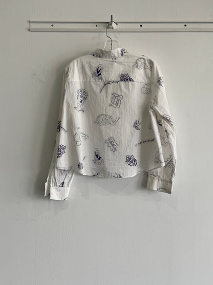 Baum And Pferdgarten Drawing Crop LS Top