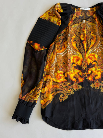 Givenchy FW13 Silk Paisley Flame Top