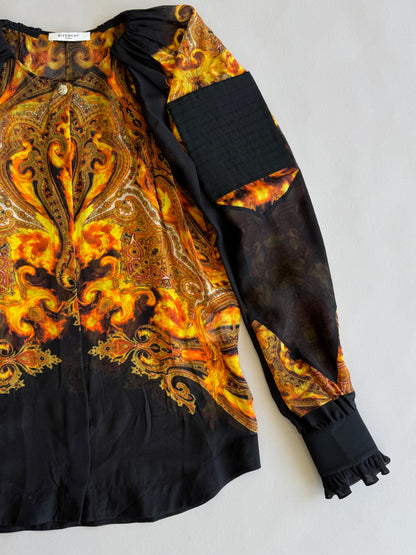 Givenchy FW13 Silk Paisley Flame Top